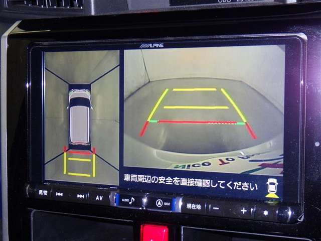 パノラミックビューモニターシステムが付いているので車の上から見た映像が確認できますよ。