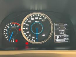 タコメーター付きのメーターです。瞬間燃費や平均燃費、航続可能距離が表示可能で、必要な情報を一目で確認できます。