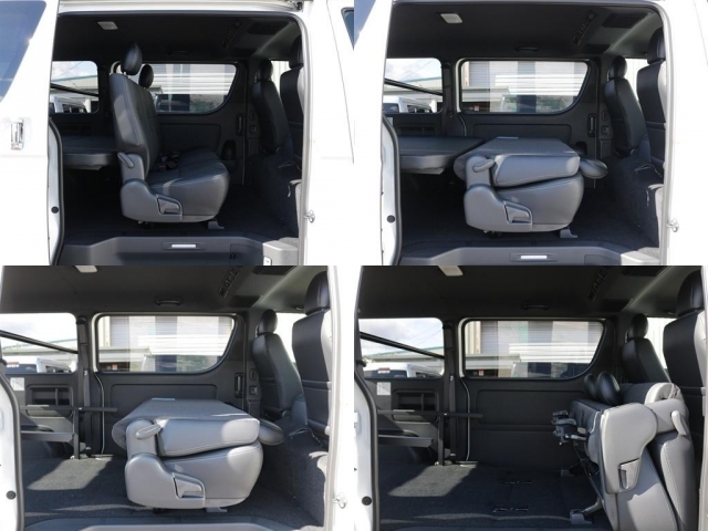 セカンドシートを折りたためば、このようにフラットな空間も作れてベットの使用空間が広がります♪