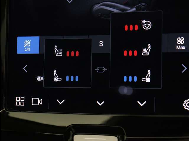 Google搭載によりさまざまな機能をハンズフリー操作できます。またフロントには、シートヒーター＆シートエアコン、ステアリングホイールヒーターを装備！北欧スウェーデン発祥のブランドならではのオプションです。