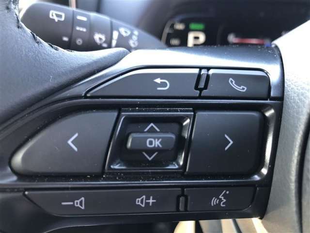 【ステアリングスイッチ】左です。ハンドルから手を離さず、運転に集中したまま手元でオーディオ操作等ができます。