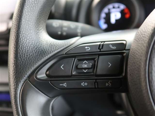 ステアリングスイッチ付き。前方から目を離すことなく操作することが可能です。