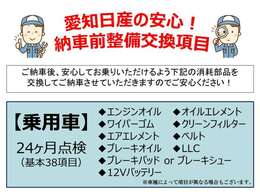 ★ご納車後安心してご使用いただけるように納車前整備時に記載項目を交換させていただきます！