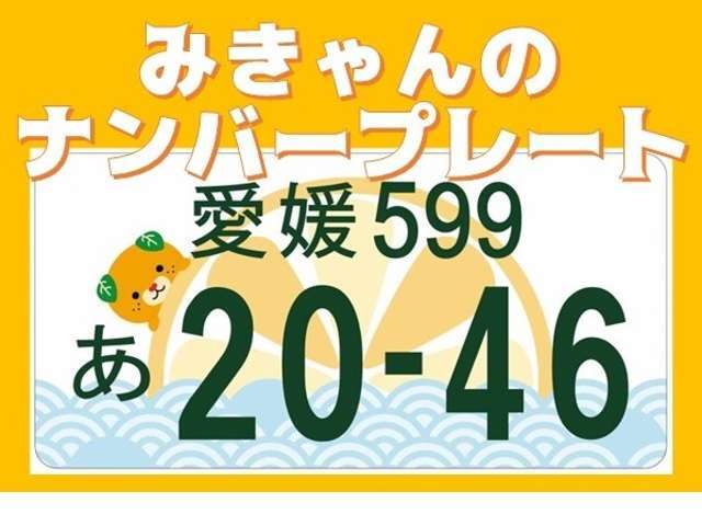 ご当地ナンバープランです。みきゃんの可愛いイラスト入り＾＾