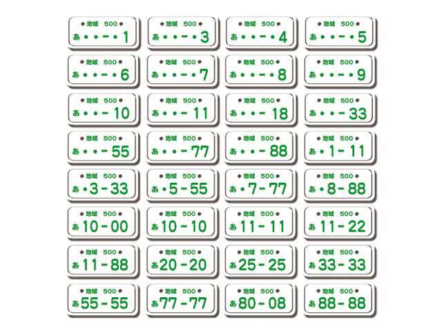 Bプラン画像：マイカーのナンバー4桁をお選びいただけます☆※人気ナンバーは抽選になります。