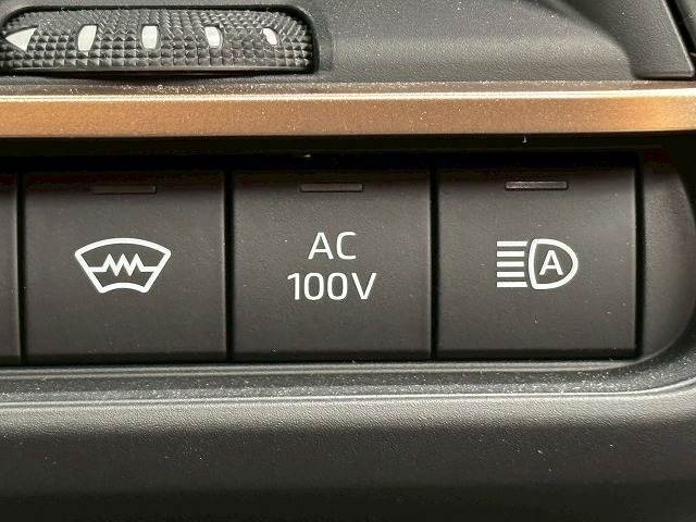 【AC100V】コンセント付きですので家庭用電化製品が車内でご利用いただけます。