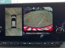 ■　装備3　■　アラウンドビューモニター：真上から見たような全周囲カメラで苦手な車庫入れも安心です！