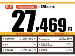 こちらの車輌をローンでのご購入をご検討中の方へ。月々の目安支払額になります。あくまでも、表示の条件によって算出された額になります。お客様のご購入の条件によって変動致しますので、詳しくはスタッフまで！！