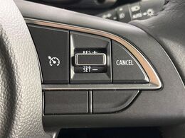 【クルーズコントロール】高速道路もラクラク走行。アクセルを離しても一定速度で走行ができ、長距離運転時の負担を軽減！加速・減速も簡単なスイッチ操作で調整できます。