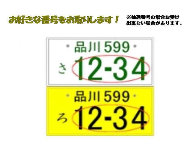 希望ナンバーを取得するパックです。お好きな数字・思い出の数字をお客様の愛車にも！※一部取得出来ないナンバーもございます。※人気の数字等は、抽選になることがございます。ご了承ください。