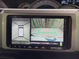 【パノラマモニター】専用のカメラにより、上から見下ろしたような視点で360度クルマの周囲を確認することができます☆死角部分も確認しやすく、狭い場所での切り返しや駐車もスムーズに行えます。