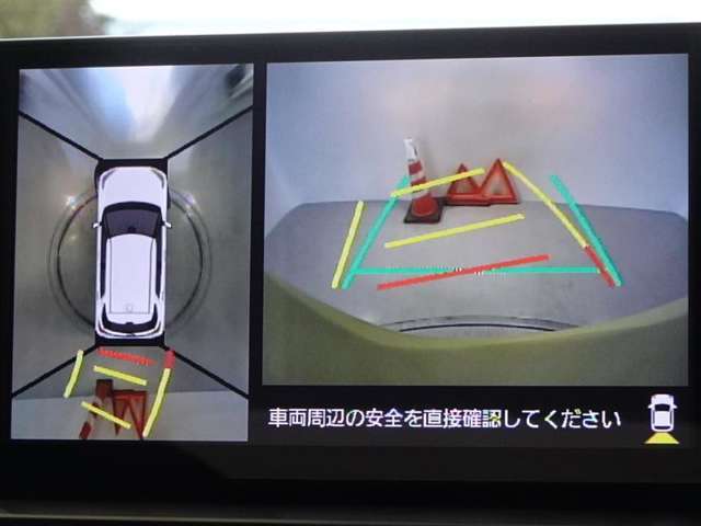 バックガイドモニターを装備してます、車庫入れもラクラクです。パノラミックビューモニターを搭載しています、上からの画像も表示されます。