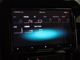 CD/DVD再生やBluetoothオーディオ、フルセグテレビなど　多彩なメディアに対応した　メモリーナビを装備しています。