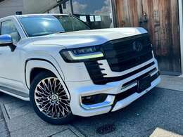 マットプロテクションフィルムラッピング　各所塗分塗装　ローダウン　22インチ社外ホイール　サンルーフ　全方位カメラ　リアエンターシステム　クールBOX　プロテクションコーティング　キャリパーカバー