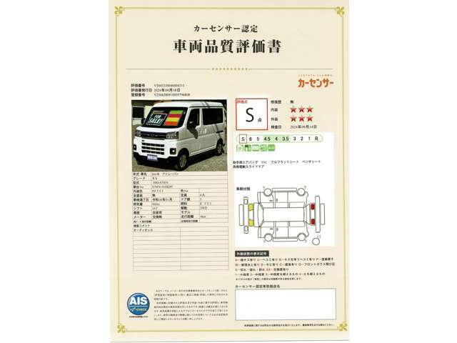 ★カーセンサー認定中古車です★車両の品質がわかります(*^^*)　車両の外装・内装の状態を査定のプロがチェックしてある車両になります！！安心してお選びする事ができます(*^^*)