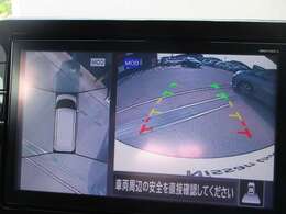 アラウンドビューモニターで車の周囲の情報が室内でわかります。