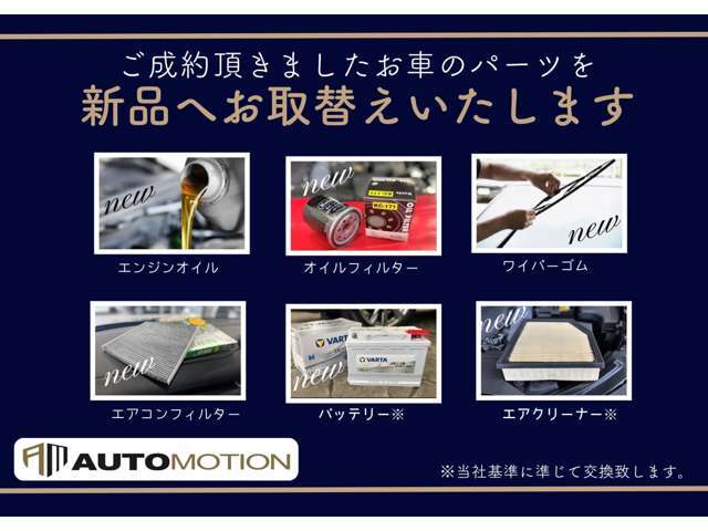 当店では国家資格保有の整備士による点検・オイル交換と消耗品の交換を致します。整備費用は支払総額に含まれますので追加料金は一切ございませんのでご安心下さい。