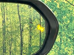 【ブラインドスポットモニター】走行中、ドアミラーの死角になりやすい箇所に後続車が接近するとサイドミラーのレンズに警告を表示！ドライバーに注意喚起をしてくれます。