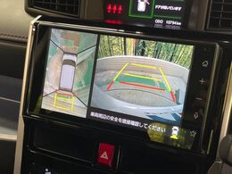 【パノラミックビューモニター】前後左右のカメラの映像をモニターに表示。真上から見ているような視点で周囲を確認できます。