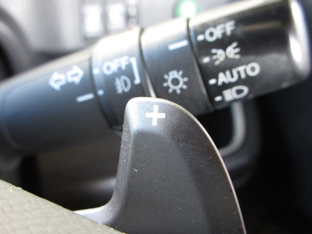 マニュアル車のような感覚で、ワインディングロードでも車を操れるパドルシフト付きです。長い下り坂でのエンジンブレーキや、高速道路の合流の際の加速も思いのままです。