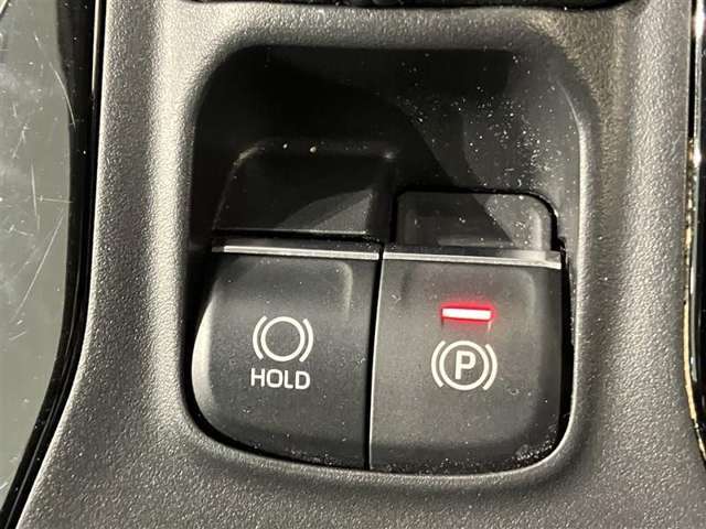 ブレーキホールドスイッチです　信号待ちなどの際に、HOLD設定をしてブレーキを踏むとそのままブレーキ状態が維持されるので踏みっぱなしにせずにすみます