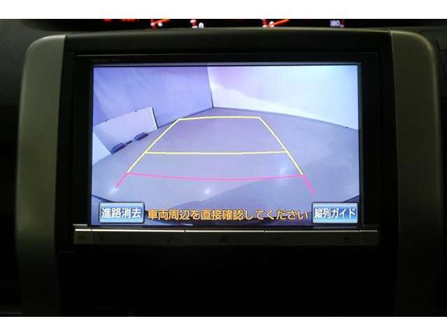 バックモニターガイドが付いているので安心！夜間でもハッキリとよく見えるので暗い所でも確認出来て安心です。