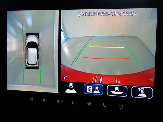車体の前後左右に　計4つのカメラを搭載しているので、車両を真上から見たような映像をモニター画面で確認できます。駐車の際に安心ですね。