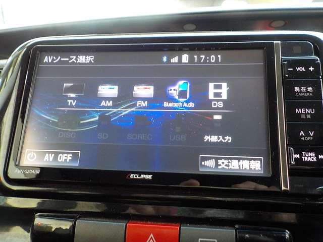 Bluetoothオーディオ内臓フルセグ地デジナビTV　DVDビデオ　ハンズフリー電話　SDメモリーミュージック録音　CD　タッチパネルディスプレイ