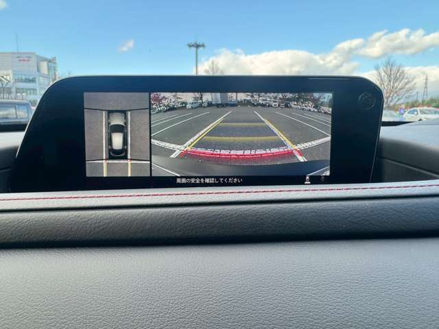 前後左右、見下ろしのモニター表示でバック時の障害物もしっかり見えます！