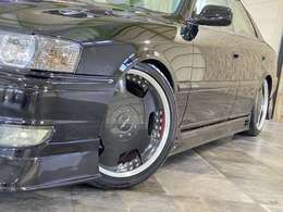 ☆新品フルタップ車高調☆WORKユーロライン　18インチアルミホイール☆カラーキャリパー塗装☆