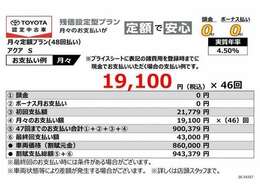 当社オススメのお支払いプラン（残価設定型プラン）詳しくは営業スタッフまでお尋ねください