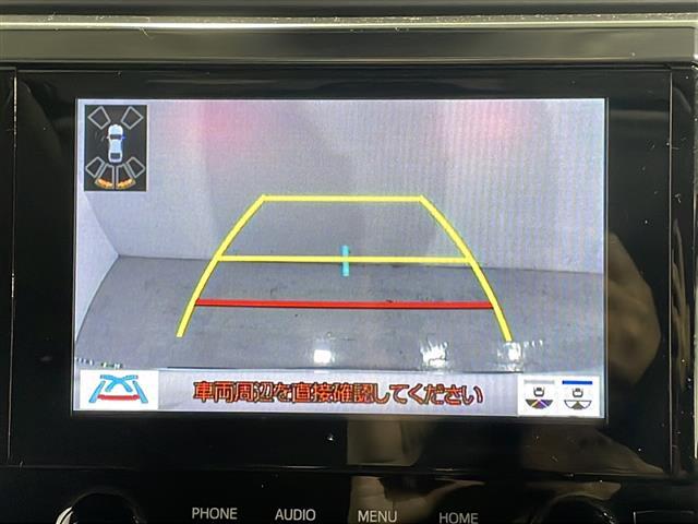 【バックモニター】後ろのカメラの映像がモニターに映し出されるので、後方の見えない死角や、障害物との距離感などもしっかり安全確認することができます！
