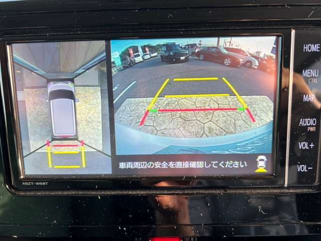 360°ビュー＆リアカメラ付き！最新の360°ビューでお車を上から見下ろすことが出来ます。リアカメラの映像と合わせれば駐車が苦手な方もラクラク駐車可能ですよ☆