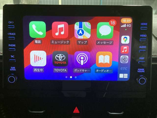Apple CarPlay＋Android Autoにも対応。画像はApple CarPlay使用時になります。