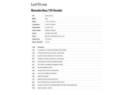 メルセデスベンツ　VINデコーダー　1994/6/30製造　OPコード　958　スペシャルモデル　リミテッド　記載