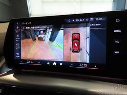 リアビューカメラ。ガイドラインとパークディスタンスコントロールで安全に車庫入れ可能。
