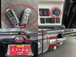 スマートキーなので、バッグやポケットに入ったままでドアロックもエンジンスタートも楽々！