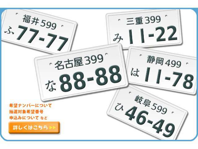 Aプラン画像：ご希望のナンバーをお取りいたします。すぐに取れない番号もございますので詳細は店頭にてご説明致します。