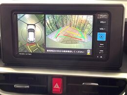 【パノラミックビューモニター】専用のカメラにより、上から見下ろしたような視点で360度クルマの周囲を確認することができます☆死角部分も確認しやすく、狭い場所での切り返しや駐車もスムーズに行えます。