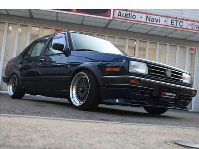 Aftermarketフロントスポイラー装着　ゴルフII用オーバーフェンダー加工装着