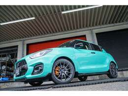 ポルシェミントグリーン全塗装/ダウンサスZSS/エンケイホイールPF03/ゲートスポイラー/キャリパー塗装/8インチナビ/タイヤ/新品/後期/車検整備付/カラー22Rです★