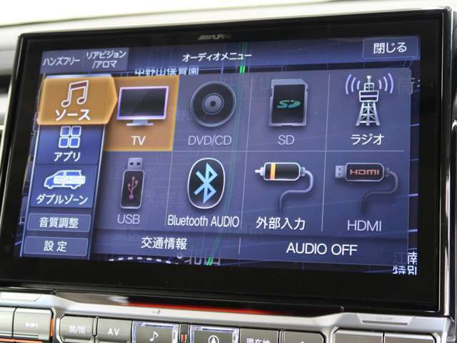 アルパイン製11型ナビ　フルセグTV　Bluetooth接続可能　DVD＆CD再生可能　SD録音再生可能　HDMI＆USB接続可能