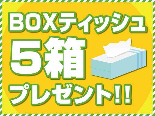 こちらのプランでご購入の方、先着でBOXティッシュ「5箱」プレゼント♪詳細はお気軽にお問い合わせ下さい。