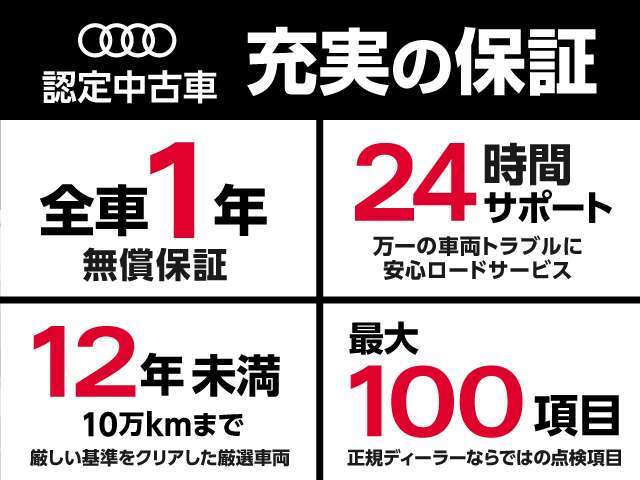 ◆Audi認定中古車◆Audi認定中古車は2つのグレードを設定。すべての車両に100項目におよぶ点検・整備を実施致します。