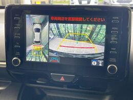 【パノラミックビューモニター】専用のカメラにより、上から見下ろしたような視点で360度クルマの周囲を確認することができます☆死角部分も確認しやすく、狭い場所での切り返しや駐車もスムーズに行えます。