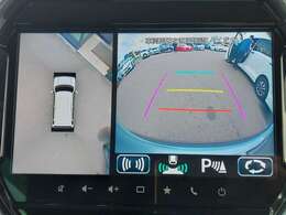 【全方位モニター】クルマを真上から見下ろした視点で駐車をサポートします！死角からの障害物にいち早く気が付くことができます。