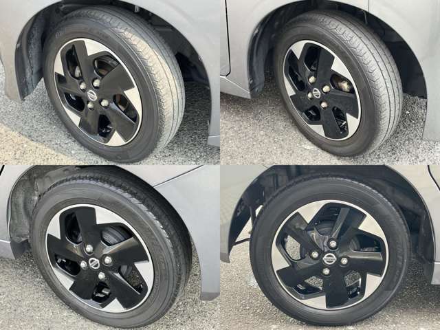 155/65R14　純正アルミホイール装着。