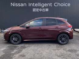 ノートの横からの画像です。当店は全車　整備・保証付なので安心してご検討頂けます。次の画像でもお待ちしております。