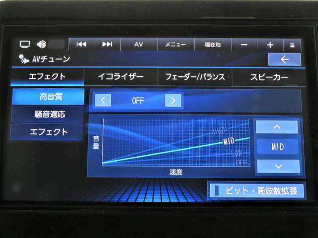 オーディオコントロールも充実♪好みのサウンドチューンがドライブをよりいっそう楽しくしてくれます♪