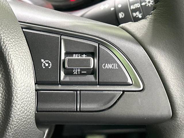 【クルーズコントロール】高速道路もラクラク走行。アクセルを離しても一定速度で走行ができ、長距離運転時の負担を軽減！加速・減速も簡単なスイッチ操作で調整できます。